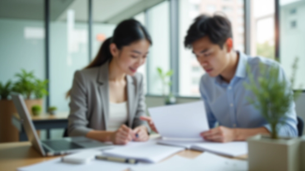 Two people reviewing financial plan together